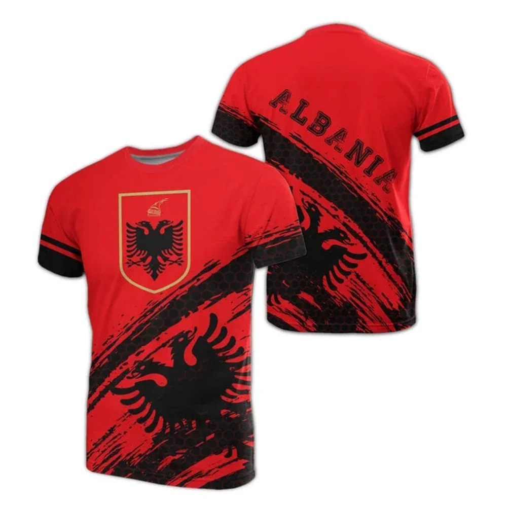 Latest flag vintage Albania symbol new style fashion men and women 3d print summer t shirt Albania-Kosovo t shirt casual sport