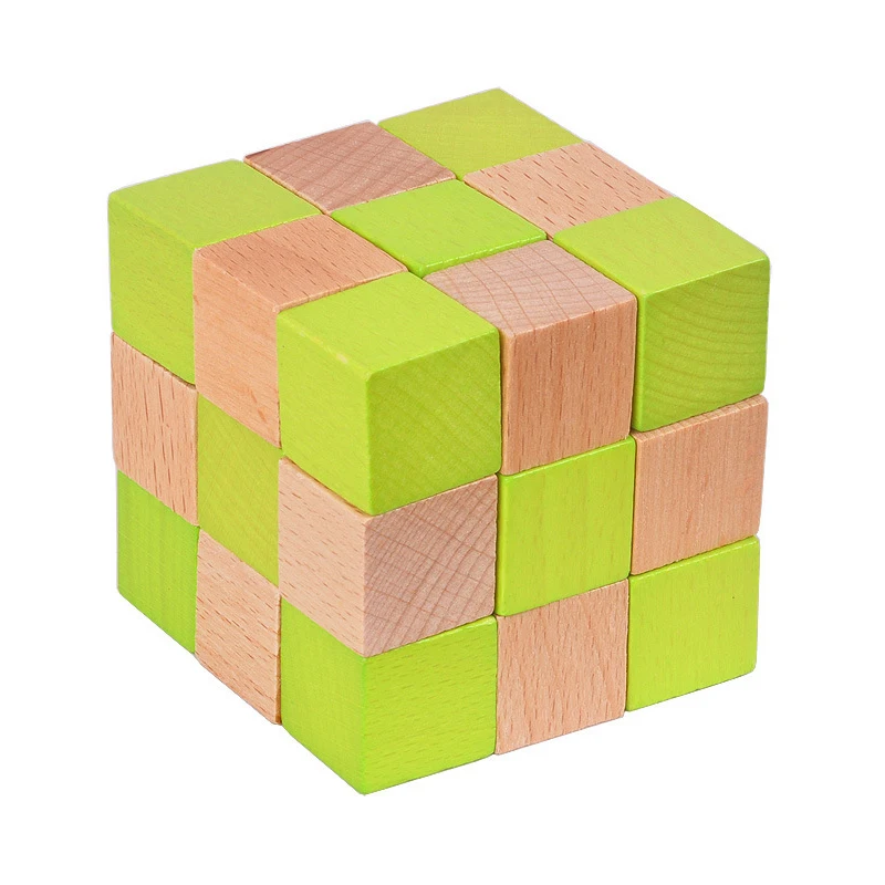 Wooden Snake Cube Puzzle IQ Logic Training Brain Teaser Problem Solving Educational Toys For Teenager Boys Girls Mind Challenge