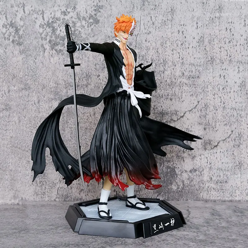 Bleach Figura Anime, Kurosaki Ichigo, Estatueta Guerra Sangrenta de Mil Anos, PVC Modelo Estátua, Boneca Colecionável, Brinquedo Ornamento, 31cm