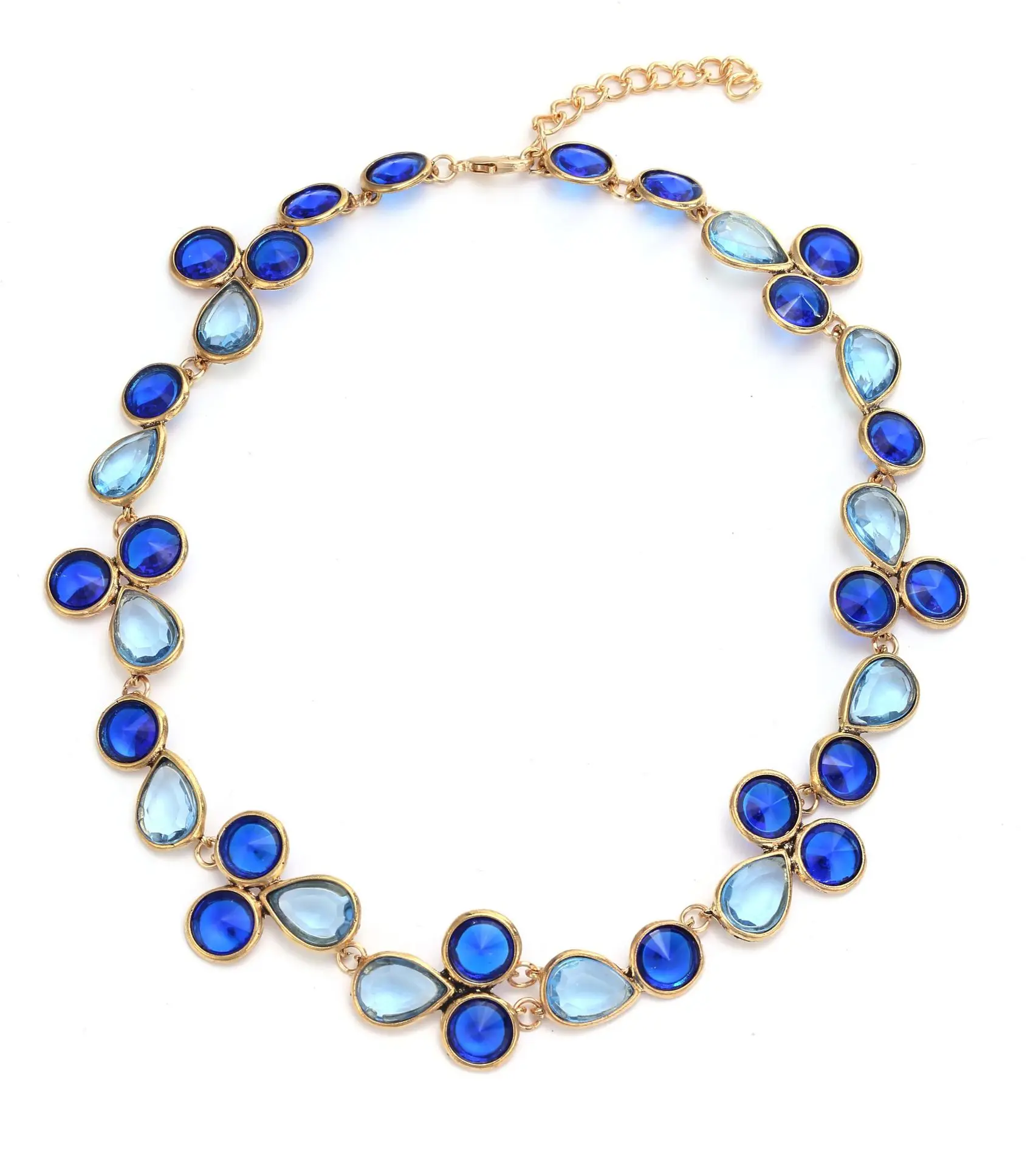 Persönliche, farbenfrohe Tropfenform-Kristall-Strass-Choker-Halskette für Damen, Statement-Schmuck für Bankette und Partys, Halsaccessoires – Detail 11