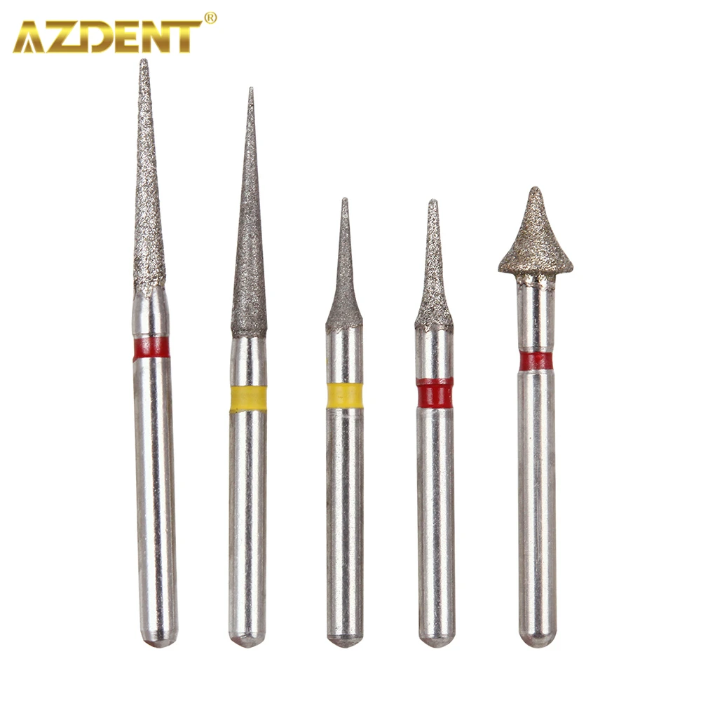 AZDENT-fresas de diamante Dental para ortodoncia, juego de reducción de esmalte interpróximo para corte de alta velocidad, pulido, 5 piezas/Kit