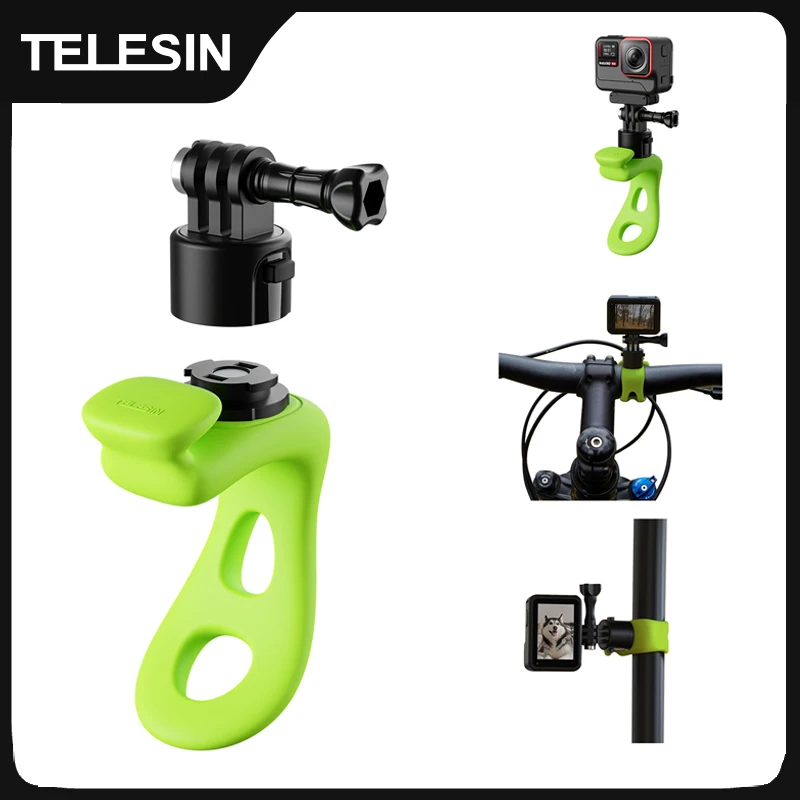 TELESIN Quick release Action Camera Mount Silicone Adjustable Mini Soft Bracket For Gopro Insta360 DJI Action Camera Accessories