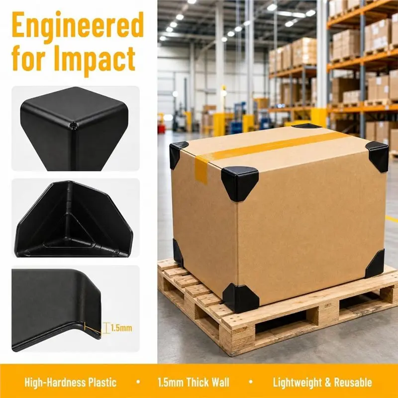 B50B-For Boxes, Cartons 200 Pcs Packaging Edge Protectors, Plastic Heavy Duty Shipping Box Corner Guards Corner Protectors