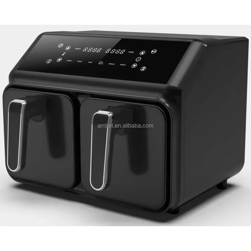 For 4+4L Professional Commercial Smart Digital Air Fryer 8 Liter Touch Screen Double Air Fryer With Dual Basket