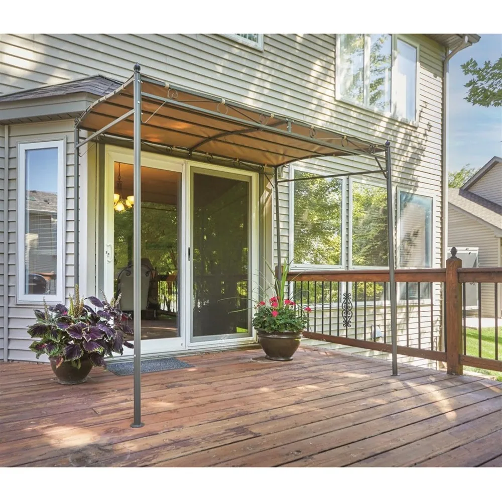 

Small Gazebo 5' x 8' Canopy Tent Instant Shelter Outdoor Sun Shade for Patio, Backyard, Garden, BBQ Grill