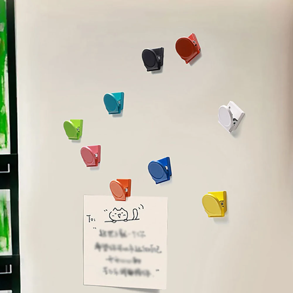6-pcs candy colored magnetic note holder, colored stationery storage holder, metal multifunctional magnetic photo holder