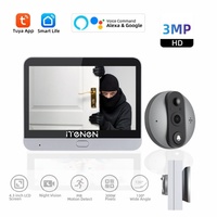 Tuya Smart Wireless Door Peepholes Doorbell 2.4G Wifi 1080P Alexa Video Intercom With Camera Ring Bell For Home Security