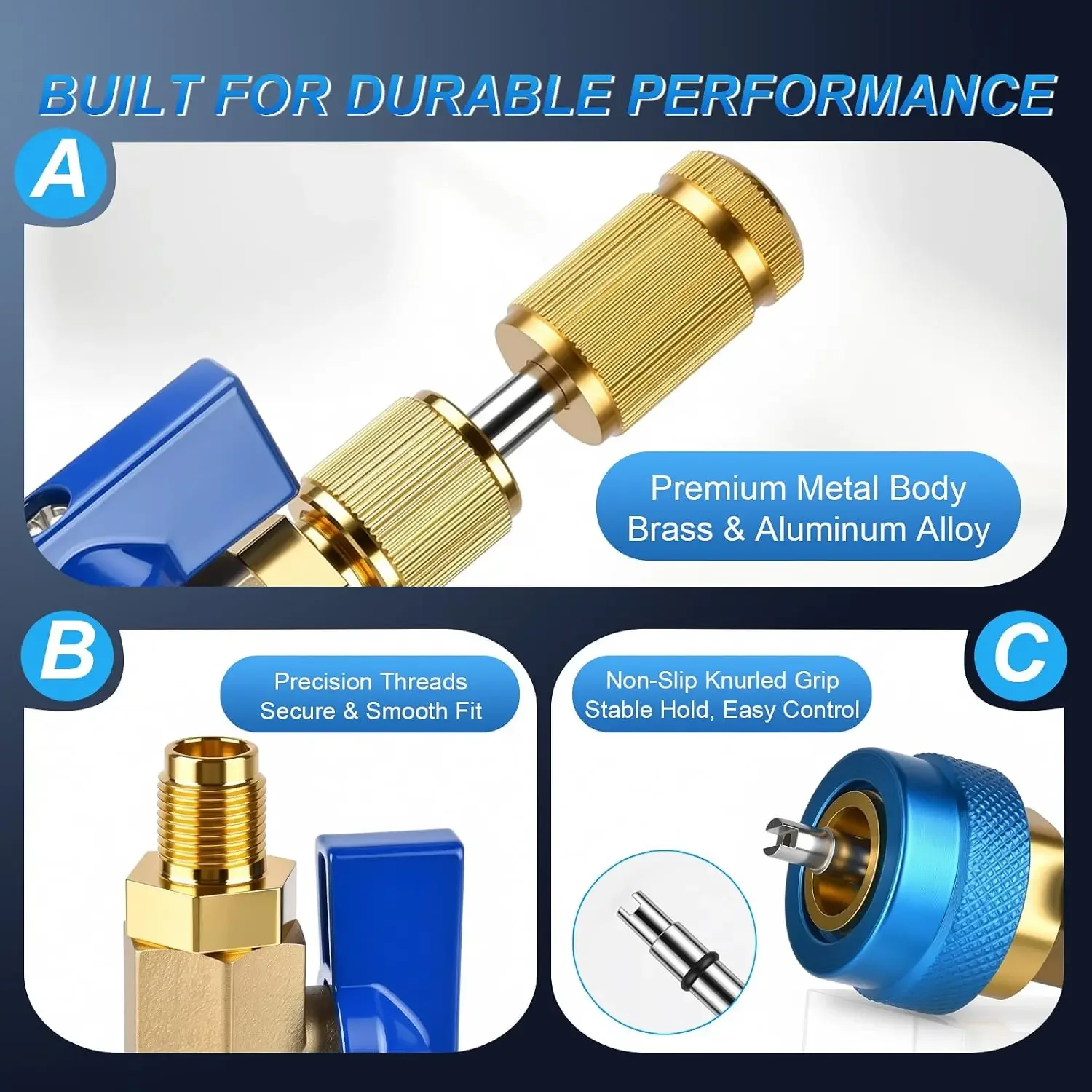 AC Valve Core Removal Tool Kit, R134a R1234yf R22 Valve Removal Tool and Installer for Automotive Air Conditioning Repair