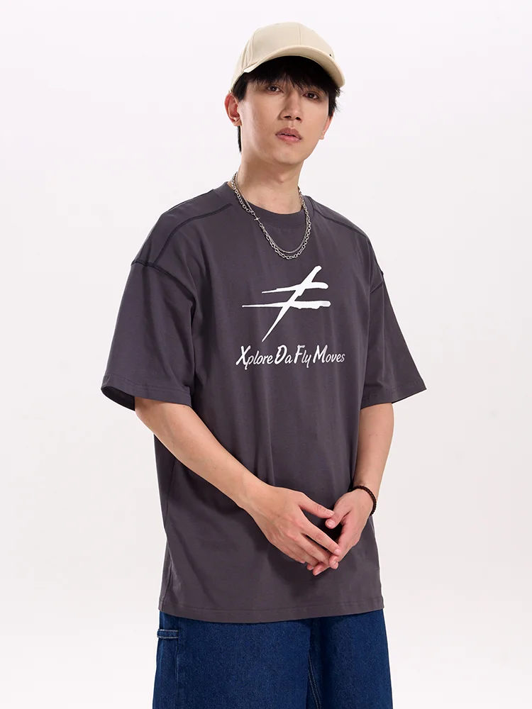 XDFM عادية الأبيض مطبوعة ort Sve تي شيرت الرجال Boting irt f Sve الشباب Faion فضفاضة تناسب محبوك قطنية عالية الجودة