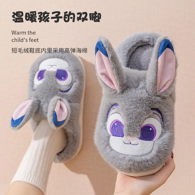 

Детские тапочки для девочек, кавайная обувь на мягкой подошве с героями мультфильмов, модная мягкая удобная пушистая плюшевая теплая домашняя зимняя детская обувь
