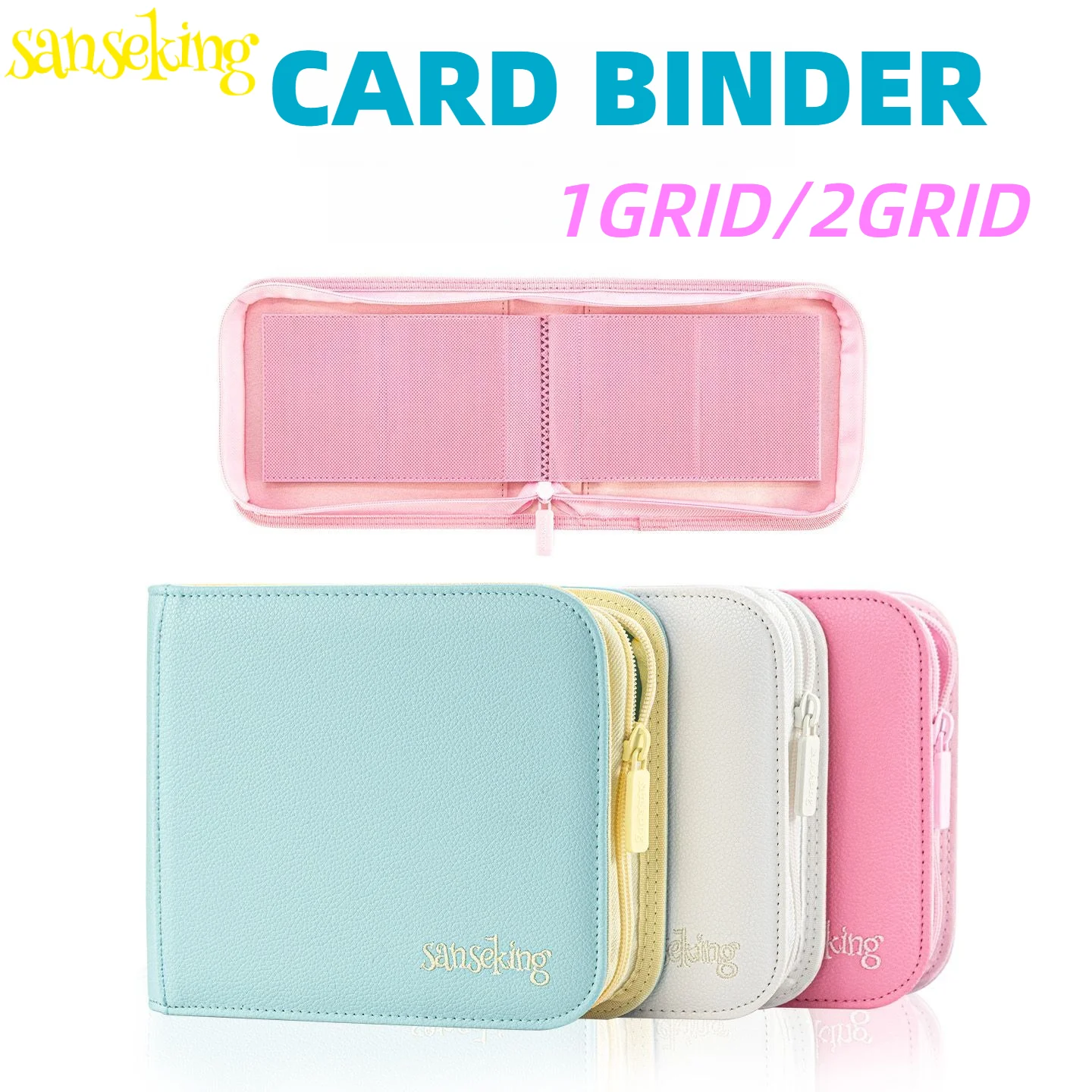 SANSEKING AXIS-SK 1/2 Pocket Card Binder Album, 40/80 Slots for Pokemon PTCG, PU+PP Mini Binder, Card Storage Book
