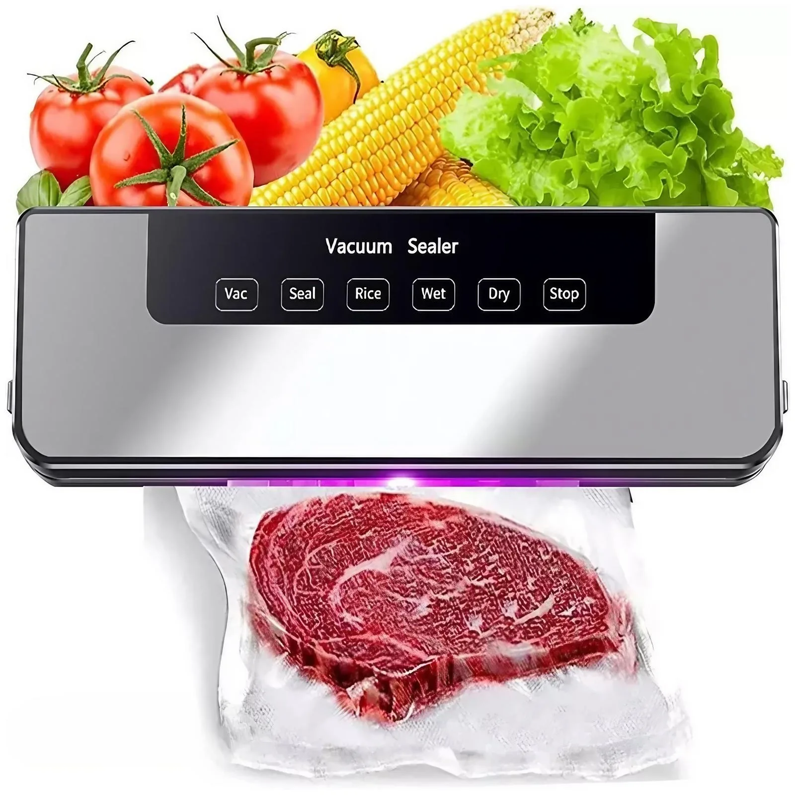 

Dry/Wet/Oil/Powder Universal Vacuum Sealer Machine Automatic Hand-control Integrated Vacuum Packaging Machine 65kPa Suction Powe