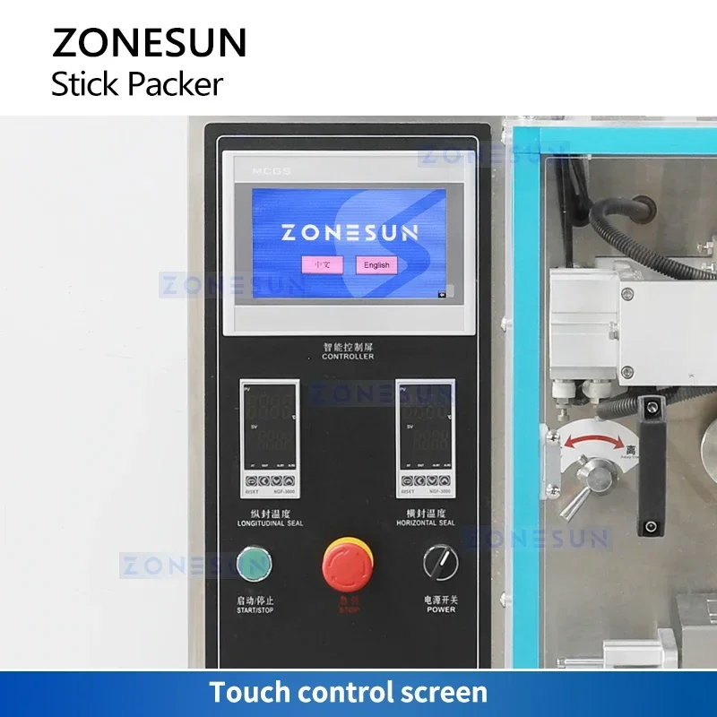 ZONESUN Macchina per il rifornimento e la sigillatura di liquidi Imballaggio di bustine Ketchup Salsa di pasta Miscelazione di pacchetti Riscaldamento Codifica ZS-FS240LS