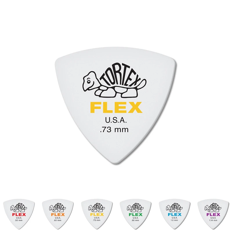 Dunlop Pick. Матовая Нескользящая Акустическая/электрическая гитара 456R FLEX Tortex JAZZ 3 Толщина: 0,50/0,60/0,73/0,88/1,00/1,14 мм.