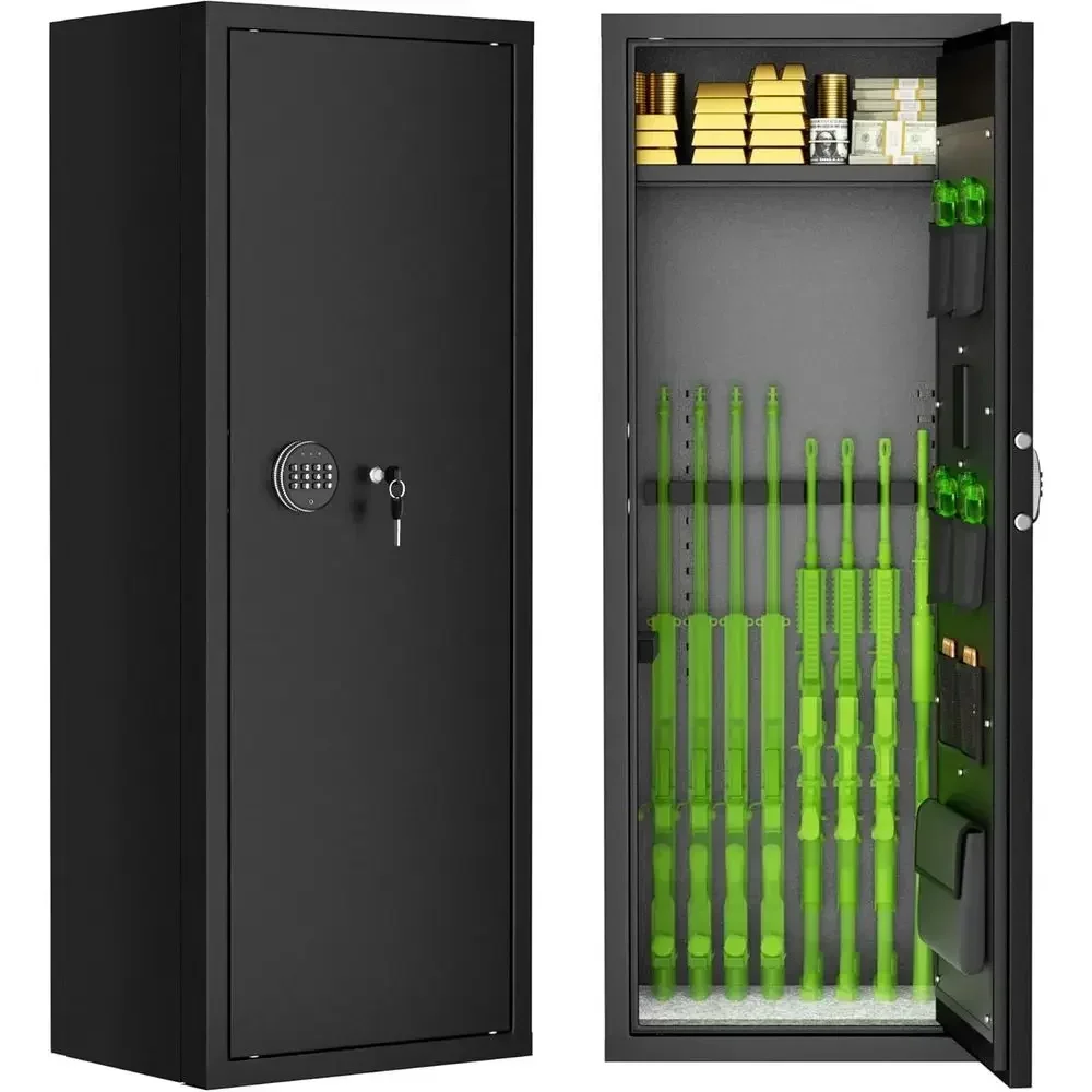 10-15 Capacity Secure Gun Cabinet with Digital Lock for Firearms and Ammunition Storage