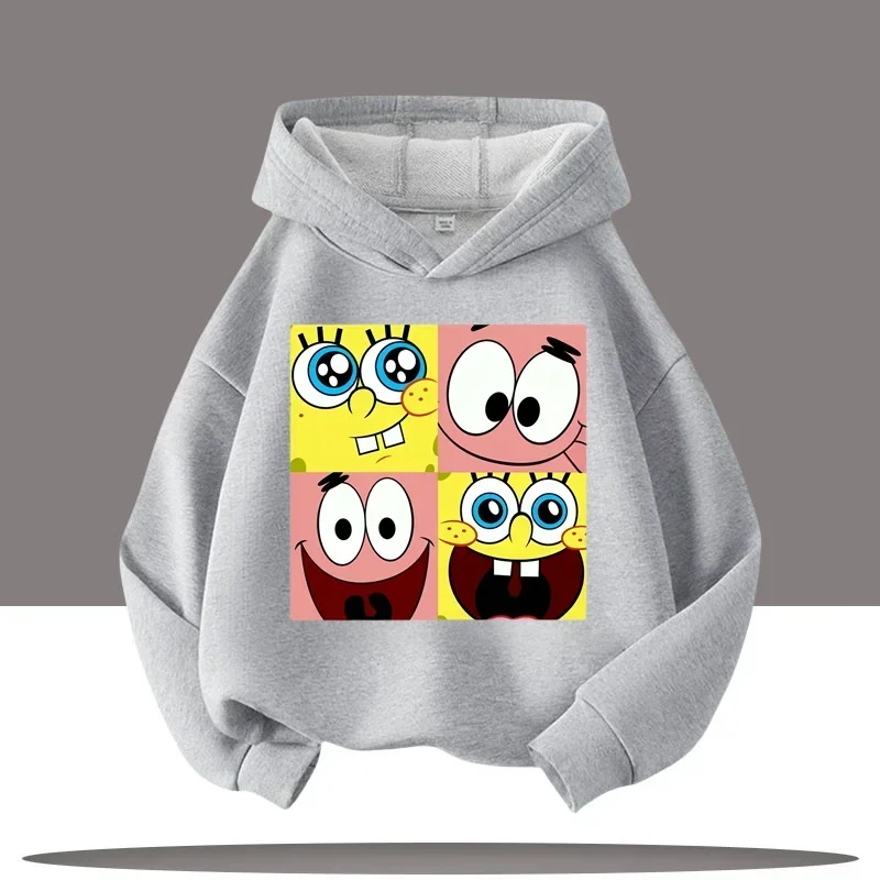 2025new ropa de otoño/invierno con estampado de dabjos animados de Bob Esponja، Sudadera con capucha para niños، ropa deport