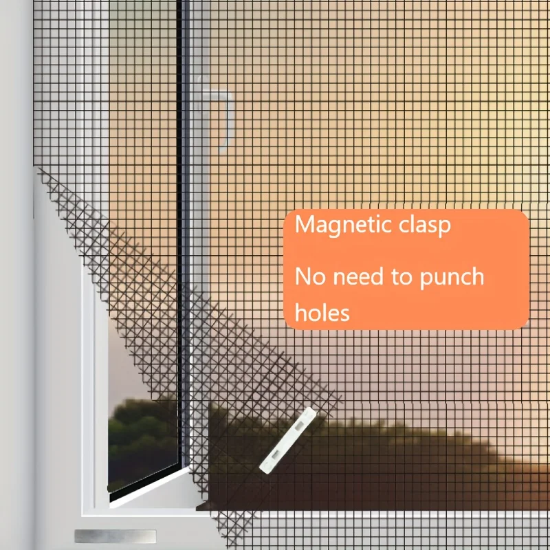 1 Set Magnetic Mosquito Net Window Screen, Adjustable Size, High Breathability, Adhesive Easy Installation, Insect-proof Design
