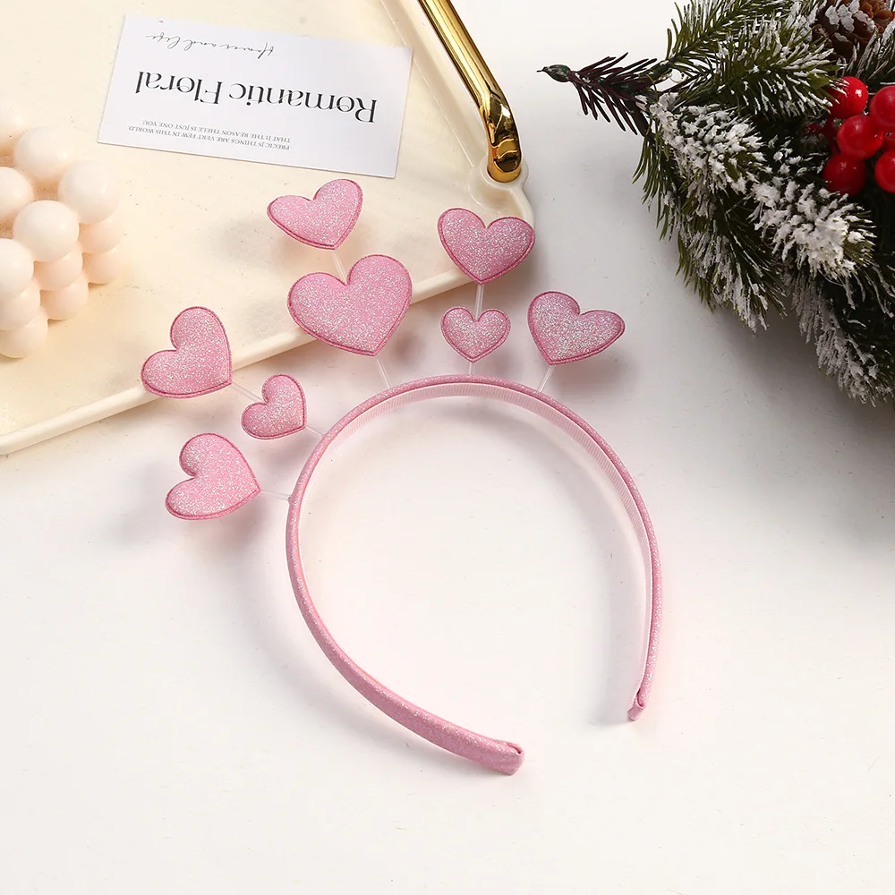 1pc Valentine's Day Love Headband Wedding Holiday Party Fashion Hair Hoops For Women Girls Heart Shape Hair Bands Headdress