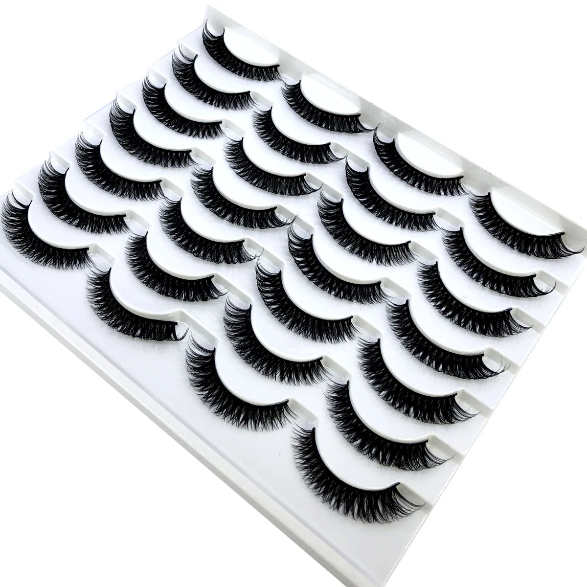 Cílios 14 pares dd curl tiras russas cílios falso vison maquiagem cílios 3d vison cílios naturais cílios postiços extensões