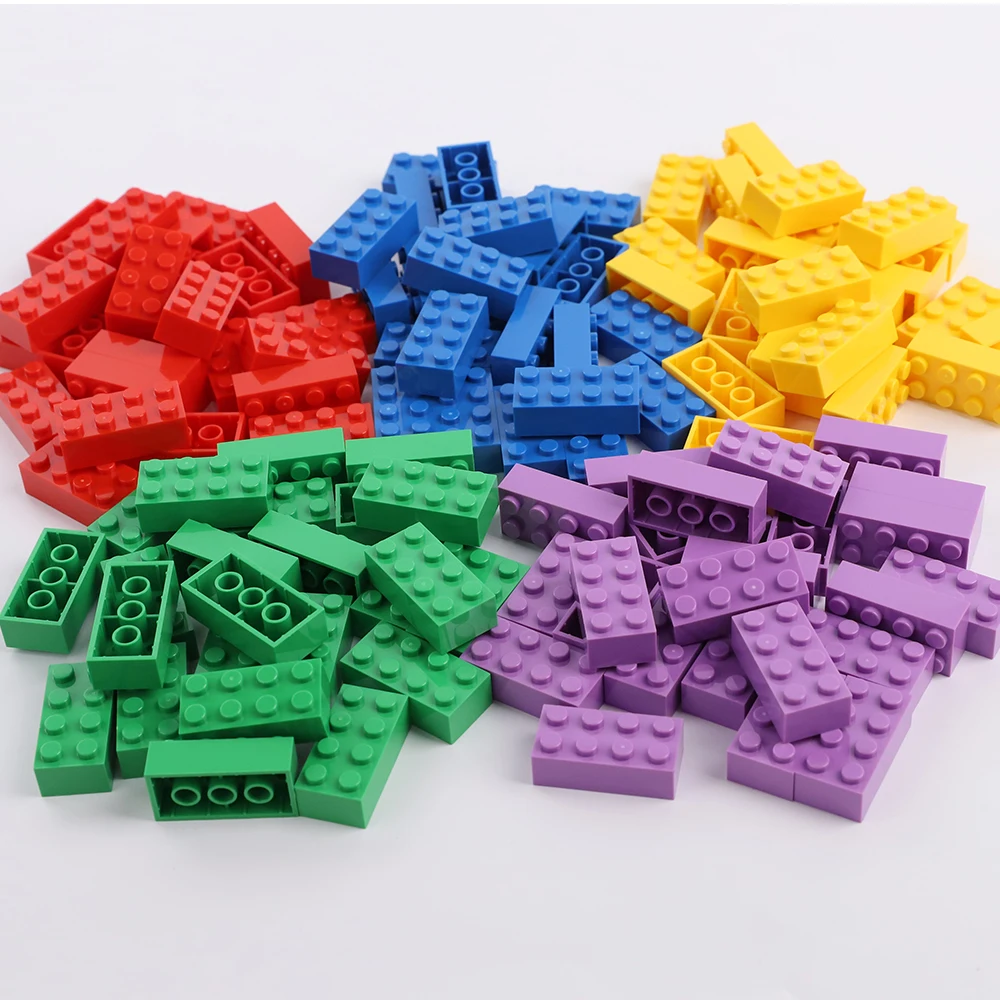 120 PZ 3001 Parti sfuse Mattoni di base 2x4 Colore solido Misto Rosso Giallo Verde Blu Viola MOC Film Scena di ruolo Modello Architettura