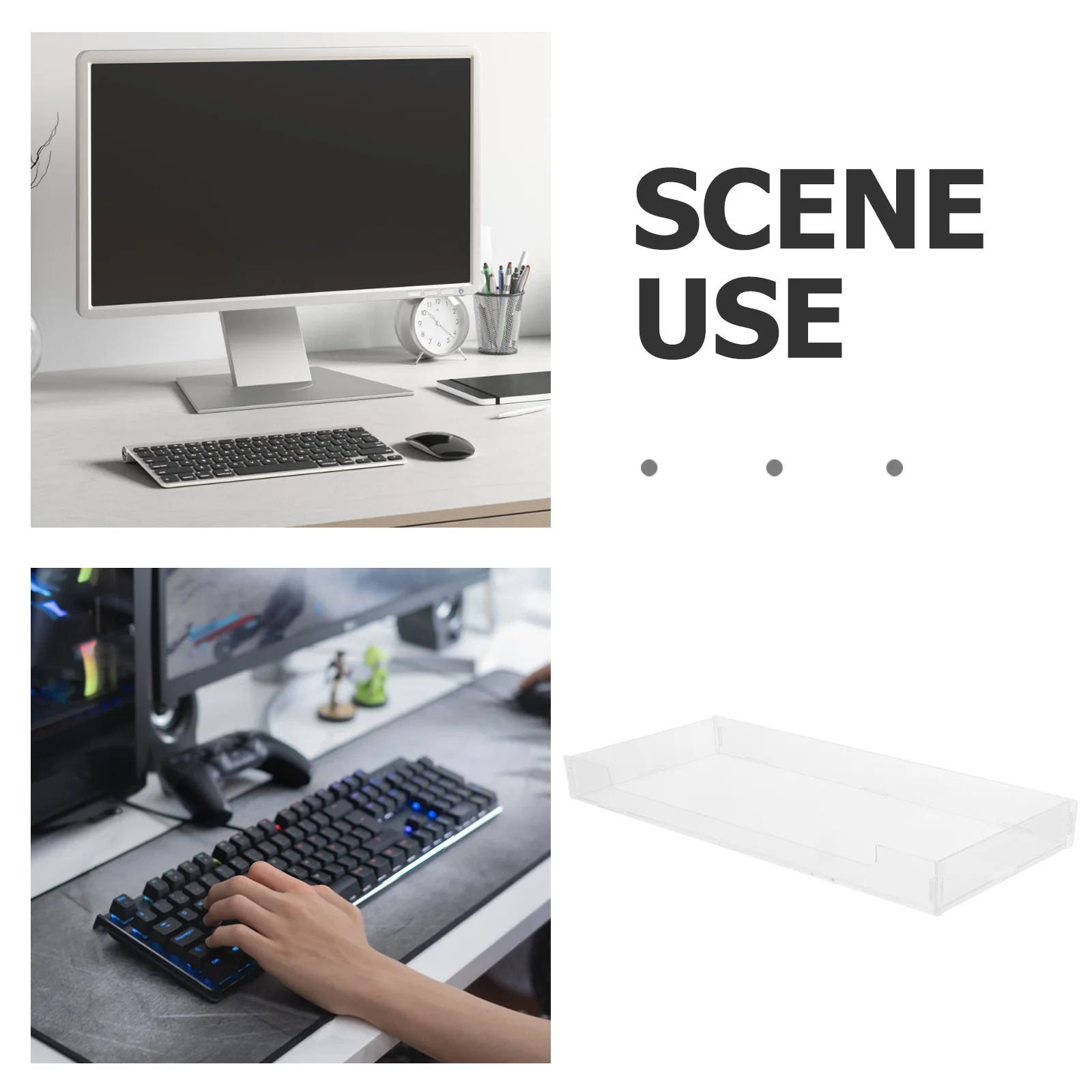 Clear Acrylic Keyboard Dust Cover Hard Shell Protector for Mechanical Gaming Desktop Computer Full Size 18.5x6.7x2 Inches