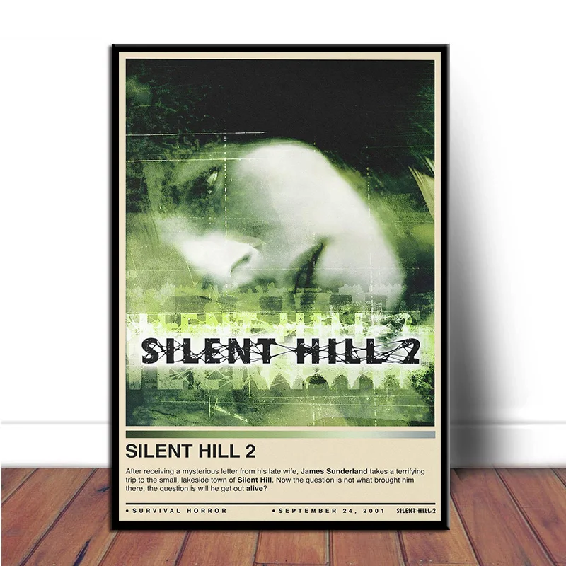 Silent Hill 1,2,3,4 Classic Horror Video Game Vintage Poster Canvas Painting Wall Art Pictures Home Game Room Decor Gift