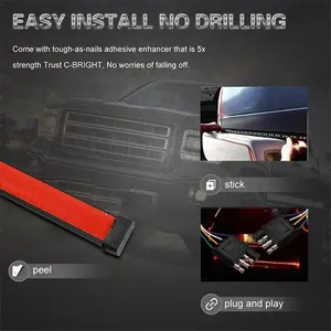 Carro freio Turn Signal Light, lâmpada de advertência LED, Strip para caminhão pickup, Rear Tail Running, Reverse Double Flash Lights, 12V, 48 in, 60 in 10 principais vendas pisca amarok - №6