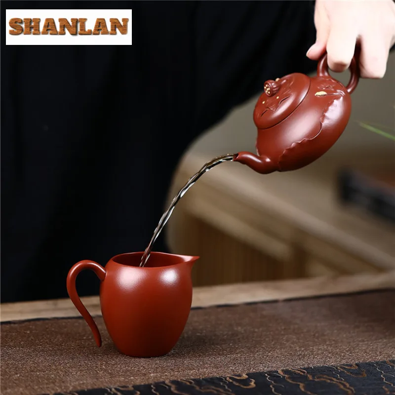 220ml Aesthetic Yixing Purple Clay Tea Pitcher Handmade Beauty Justice Cup Raw Ore Dahongpao Mud Kettle Chinese Zisha Tea Set