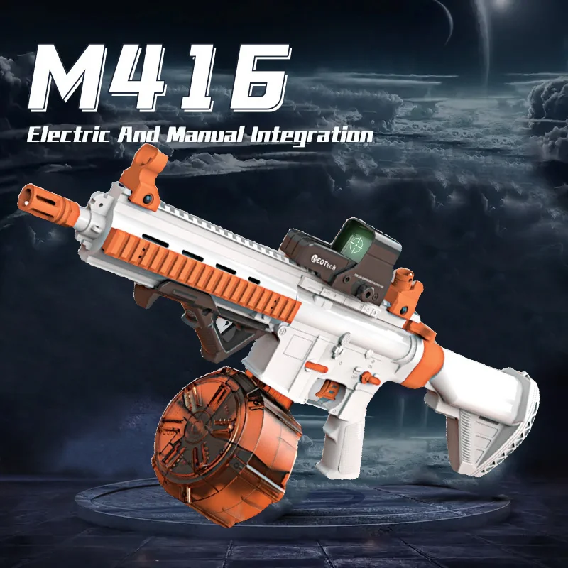 Juguete de Gel eléctrico M416, totalmente automático Splat-Blaster con modo Dual Manual/automático