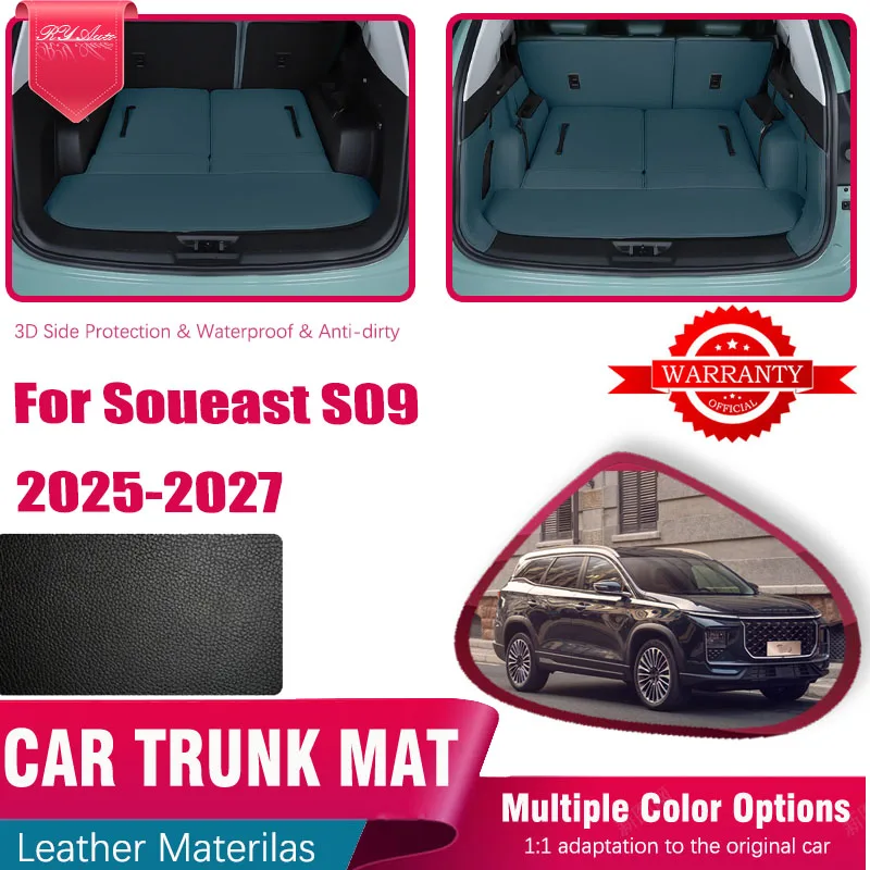 

Car Rear Trunk Mats For Soueast S09 PHEV 2025 2026 2027 7seat Leather Storage Pads Cargo Cover Inner Liner Part Auto Accessories