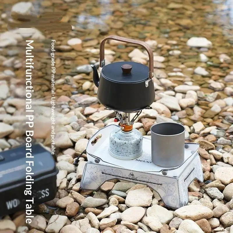 Mini Folding Camping Table Ultralight Durable PP Material Portable Desk for Hiking Picnic Camping Beach Outdoor Adventures