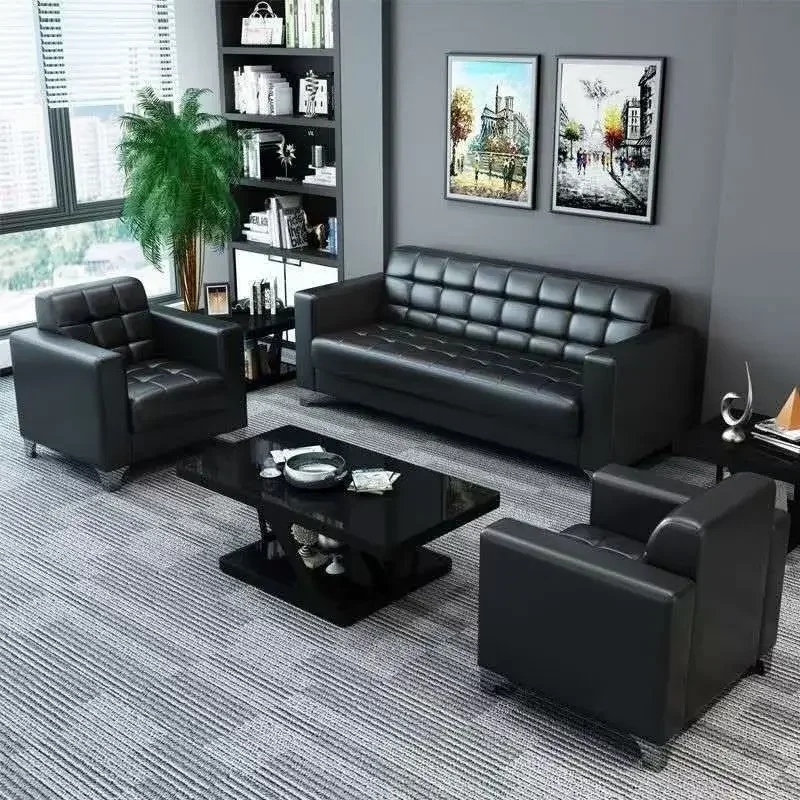！@Office Sofa Coffee Table Combination Simple Modern Business Meeting Resting Area Reception Room Apartment Small Three Person