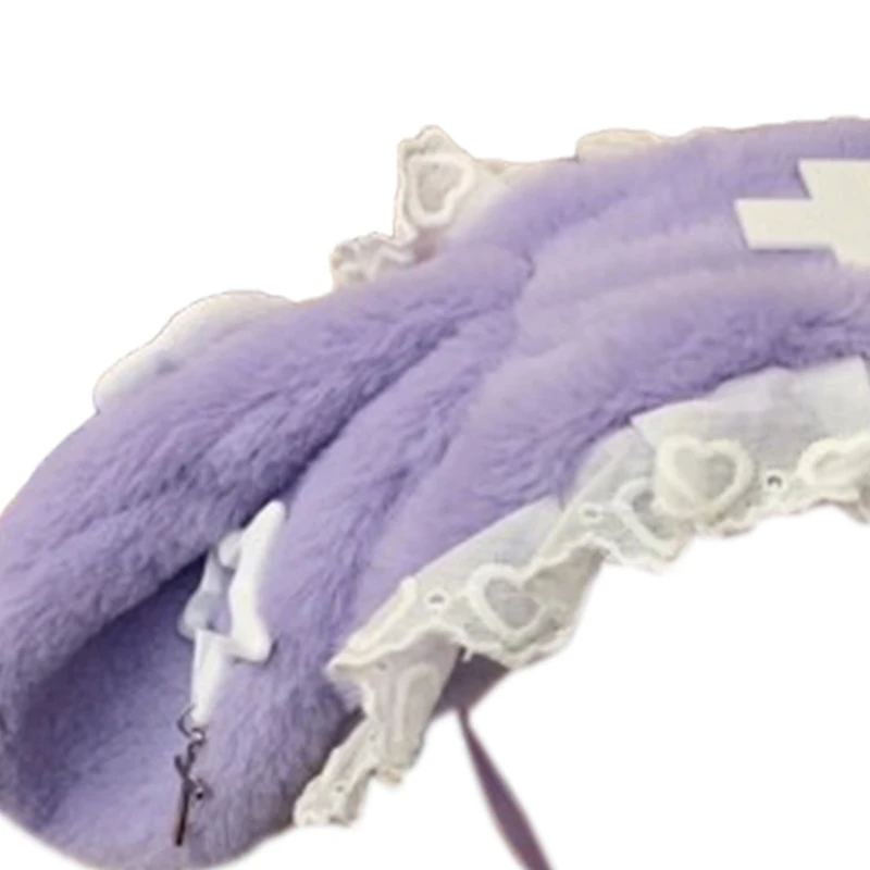 Gadis Simpai Rambut Manis Mengambil Foto Ikat Rambut Telinga Kelinci Dekorasi Rambut Renda Berlipat