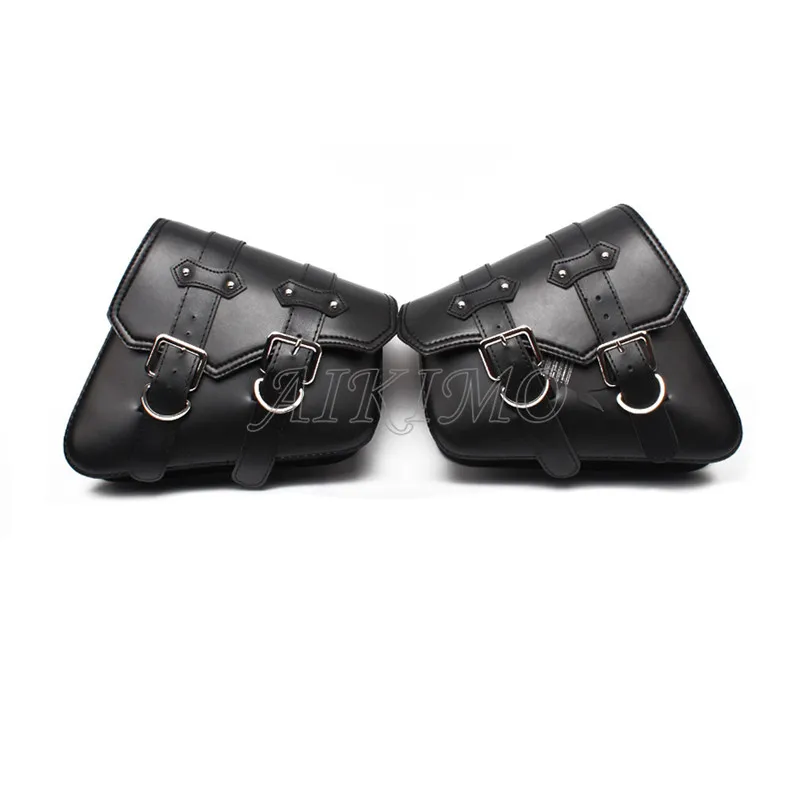 Motorcycle Universal Saddlebags Side Tool Bag PU Leather Luggage Saddle Bag Pouch For Harley Honda Suzuki Yamaha