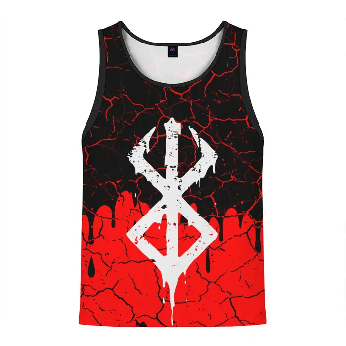 New Stylish Men\'s Fitness Vests Anime Berserk 3D Printed Sleeveless Tank Top Summer Oversized Gym Muscle Men Sports Top Clothing