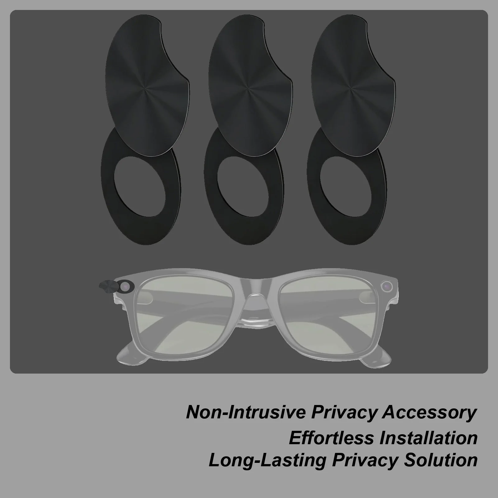 3 Pieces Smart Anti-Spying Camera Protection Cover For Ray-BanMeta Glasses Camera Protection ABS Phone Lens Cover