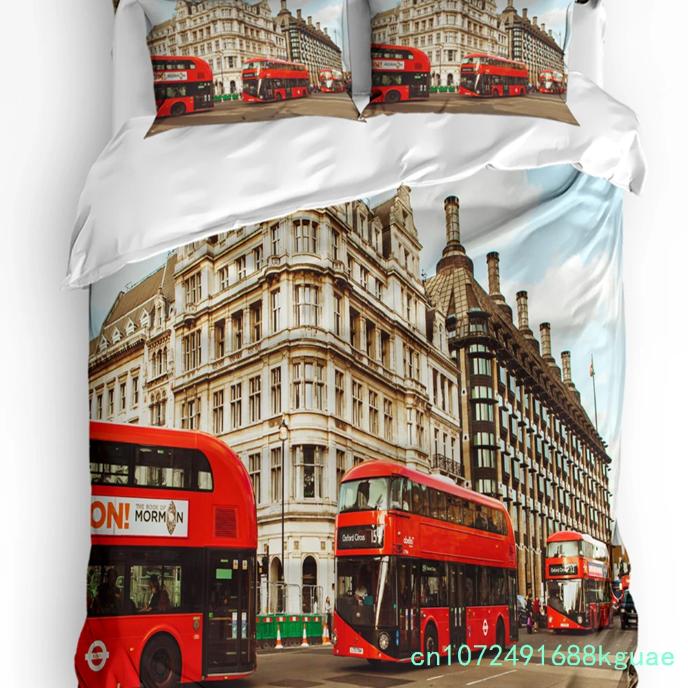 Home Textiles London - London Red Bus Building House 3-teiliges