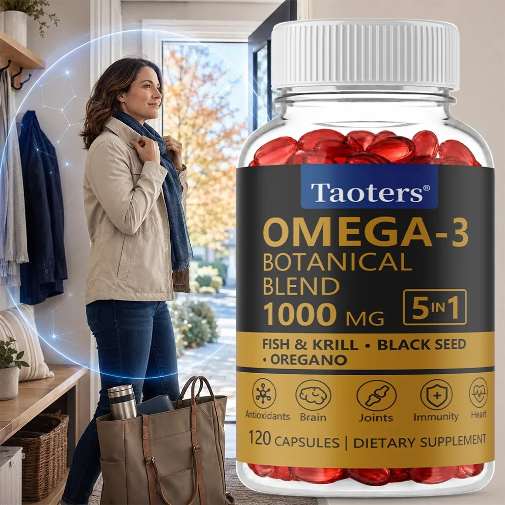 Omega-3 Botanical Blend 1000mg with Fish Oil, Krill and Black Seed - Antioxidants, Brain, Joints, Heart and Immunity