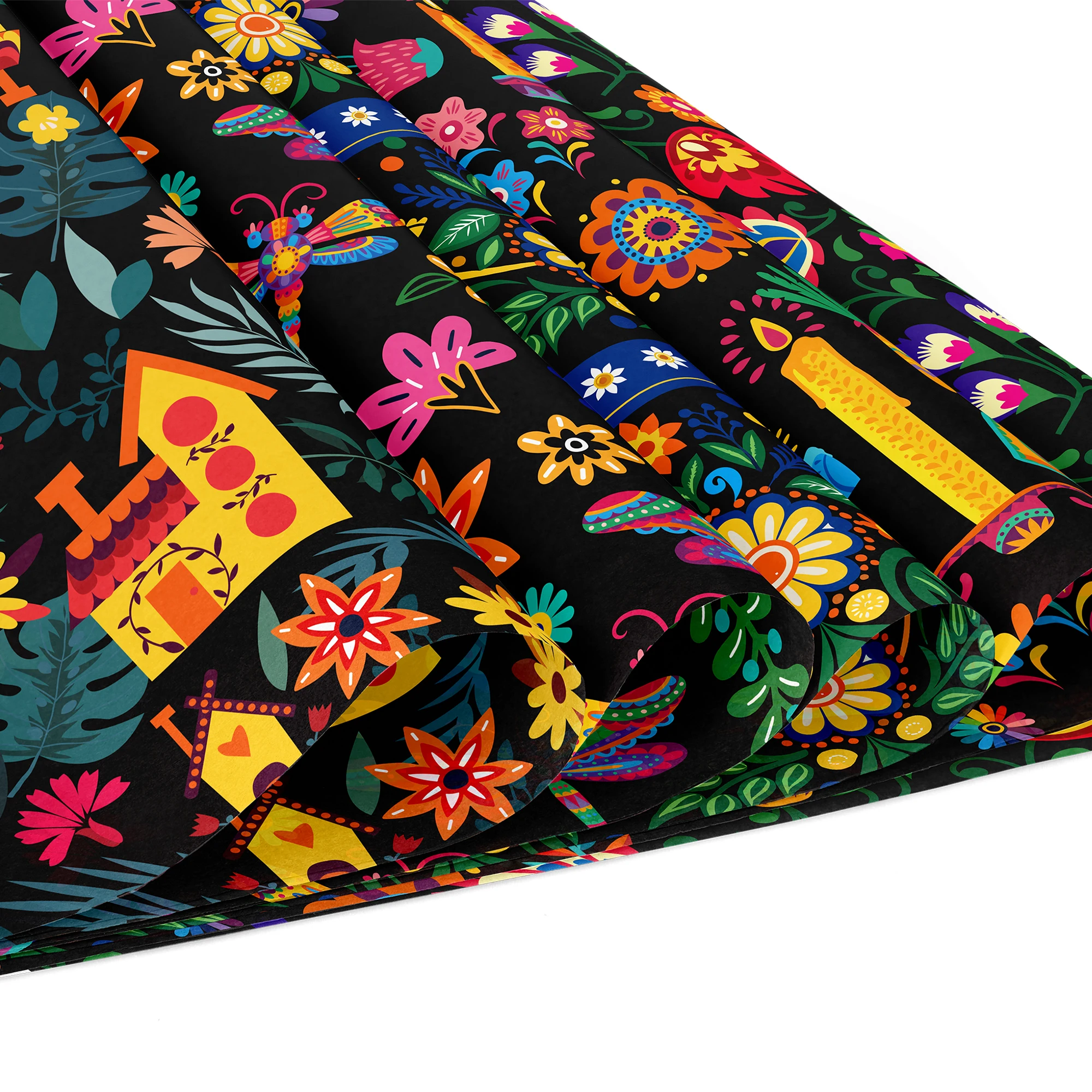 24pcs Mexican Scrapbook Paper DIY Craft Art Background Paper Colorful Floral Pattern Origami Card Making Photo Album Decoration