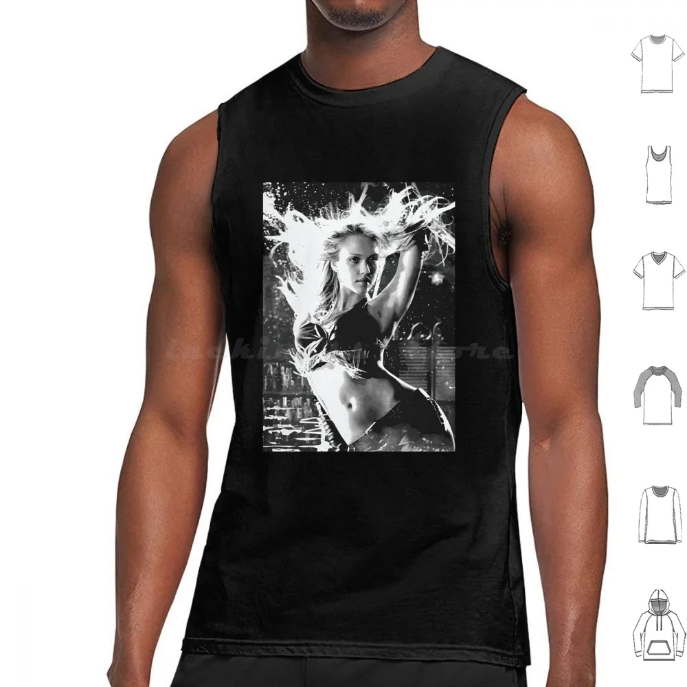 Nancy Tank Tops Vest Sleeveless Sin City Comic Comics Dark Knight Frank Miller Girl Horror Alba Movie Retro Sincity Vintage