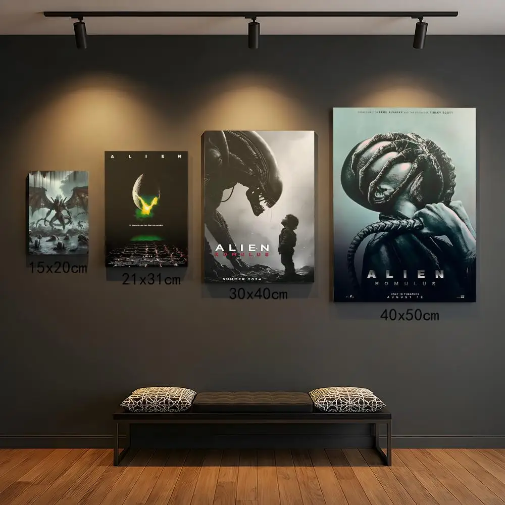 Klassisches A-Alien-Film-Weltraum-Horrorfilm-Poster, hochwertige, selbstklebende HD-Wanddekoration – zum Abziehen und Aufkleben, rückstandsfrei