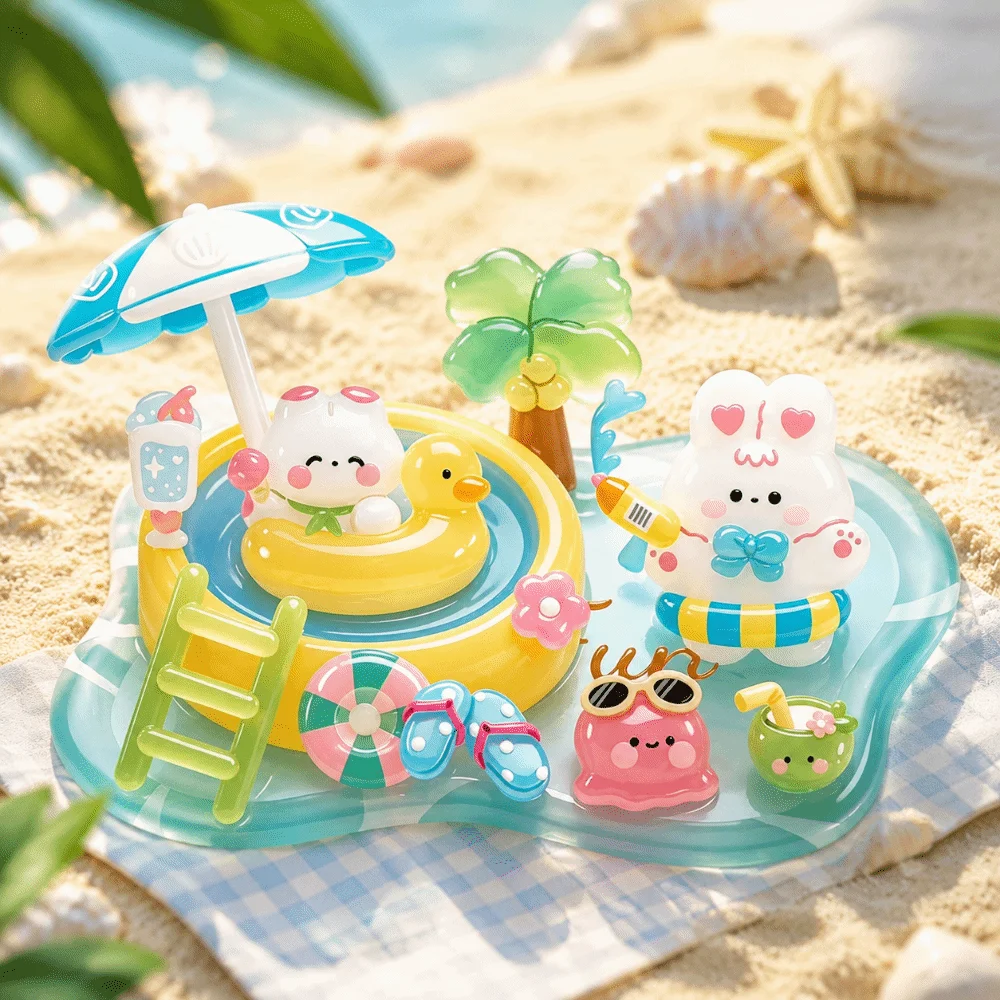 Cartoon DIY 3D Crystal Stickers Bear Rabbit Embossed Stickers Self-Adhesive Cat Cartoon Embossed Decals Children