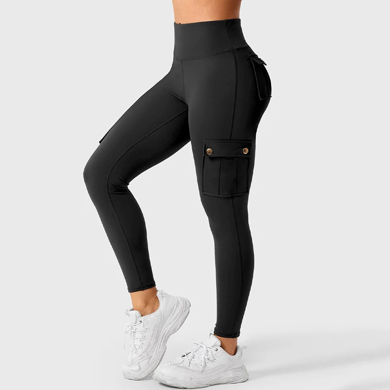 المرأة السوداء المعطي جيب اللياقة البدنية السراويل ربيع الخريف عالية تمتد نحيل تشغيل الرياضة طماق امرأة في الهواء الطلق سراويل للتسلق سيدة
