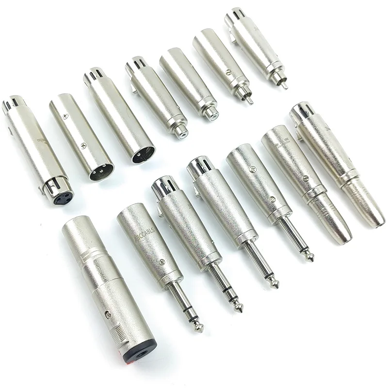 Audio Adapter XLR 3PIN 5pin Female to 3.5mm 6.5mm Mini XLR 5Pin RCA Male Lotus Female Seat 6.35mm Microphone Adapter