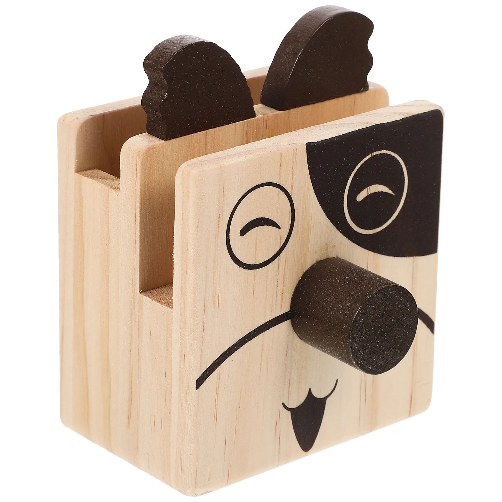 حامل قلم نظارات خشبي متعدد الوظائف على شكل رسوم كرتونية، منظم مكتب، حاوية أقلام رصاص على شكل حيوان للطلاب والمعلمين