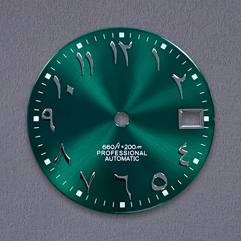 New Nh35 Dial S Logo 28.5mm Arabic Letter Numerals Dial No Luminous For NH35 Movements Watch Modification Accessories