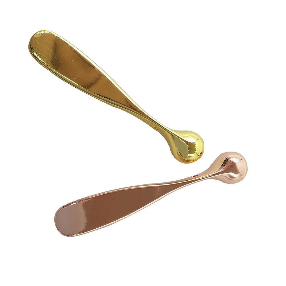

2pcs Eye Cream Spoon Massage Stick Zinc Alloy Portable Skincare Tool Mini Metal Spatula For Eye Face Edema Reduction Skin Care