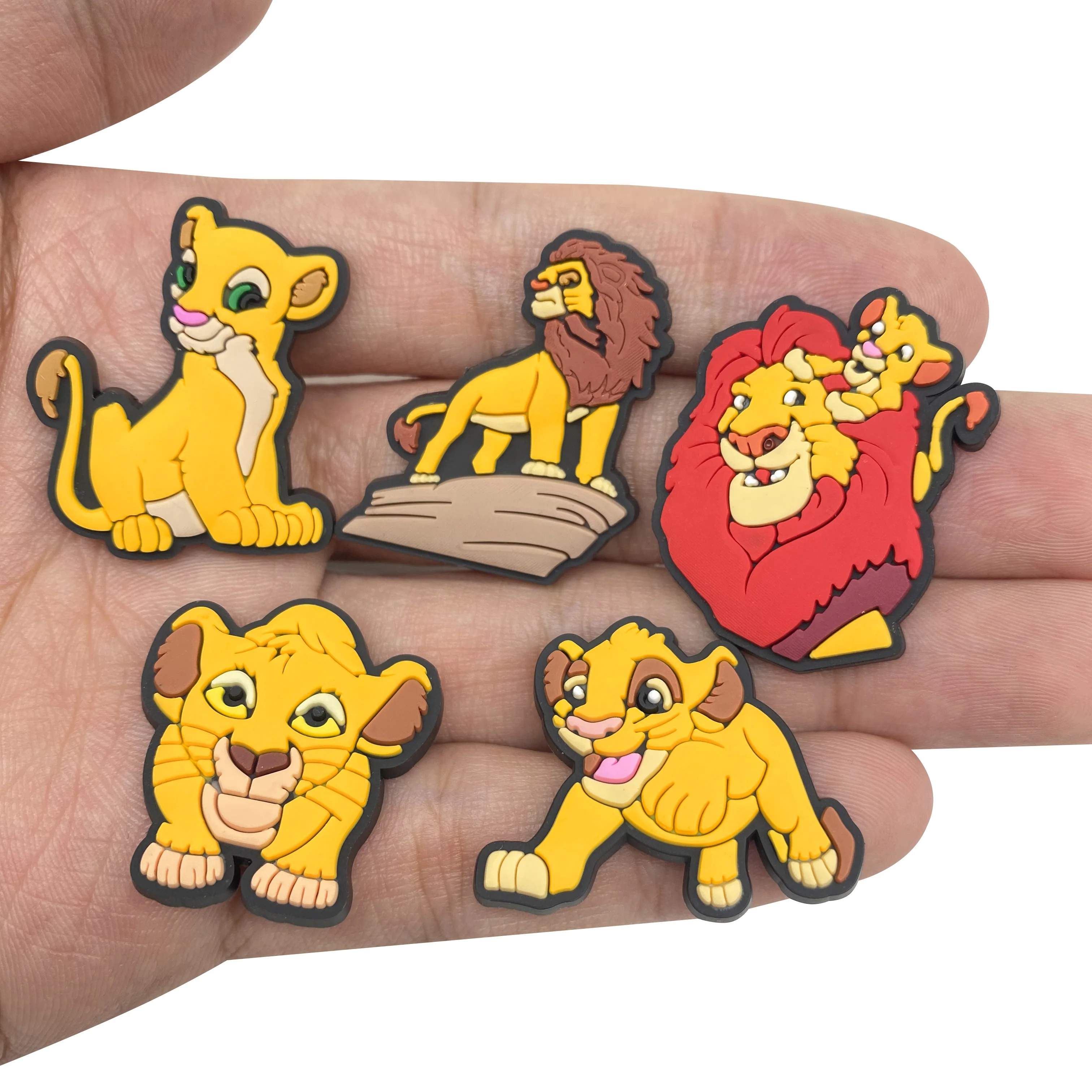 Hot Sale 1-15pcs Zazu Simba Kids Cartoon Shoes Charms Miniso Disney Lion King PVC Footwear Button Accessories