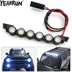 YEAHRUN Plastic Roof Light 6LED Lights Bar Spotlight Headlights Taillights for 1/18 RC Crawler TRX4M Bronco Defender Parts