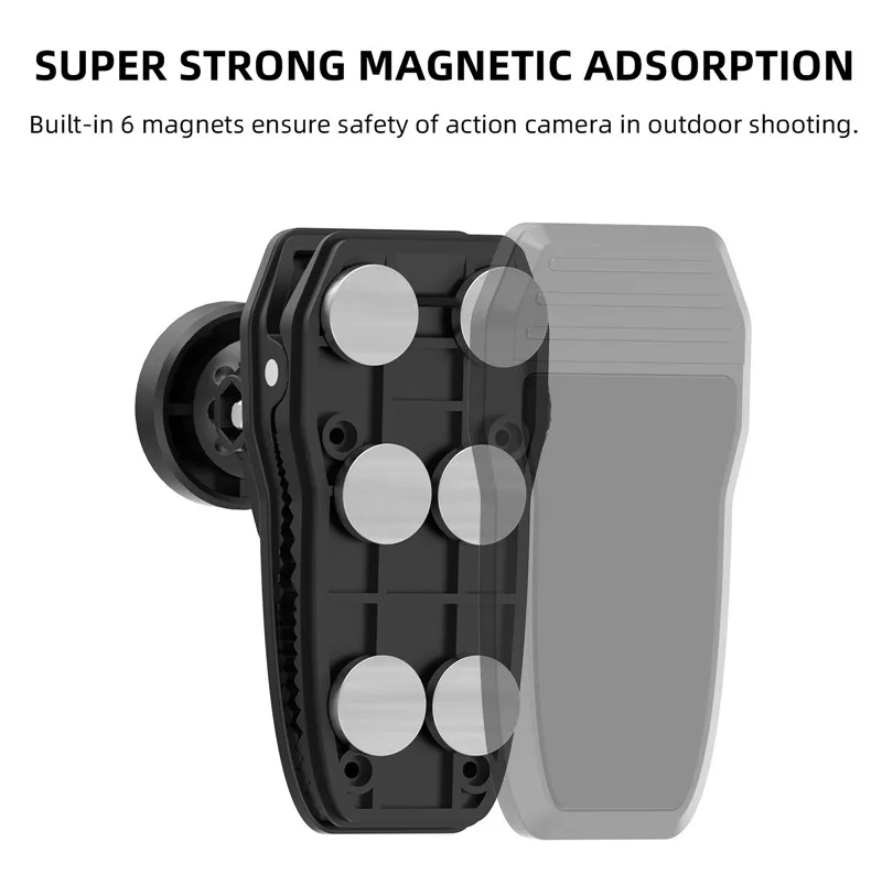 Magnetische Action-Kamera, 360-Grad-Dreh-Hut-Gürtel, Rucksack-Clip-Klemmhalterung für DJL OSMO Action 6 5 Pro 4 Go Pro 13 12 11 10 9 – Detail 7